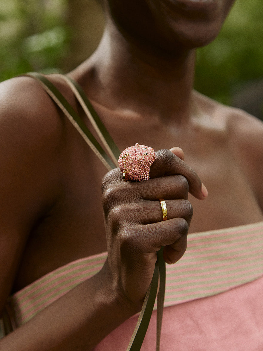 Disney Pixar Hamm Statement Ring - Pink