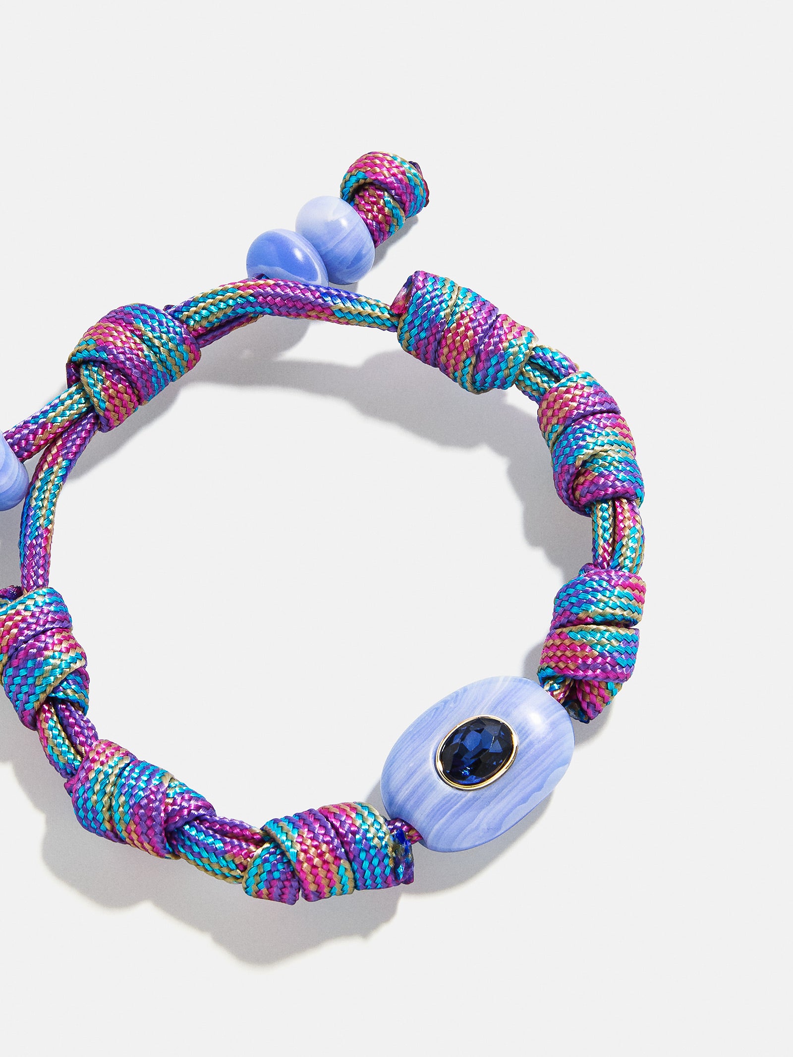 True Aura Semi-Precious Paracord Bracelet - Blue Lace Agate