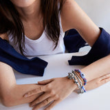 True Aura Semi-Precious Paracord Bracelet - Blue Lace Agate