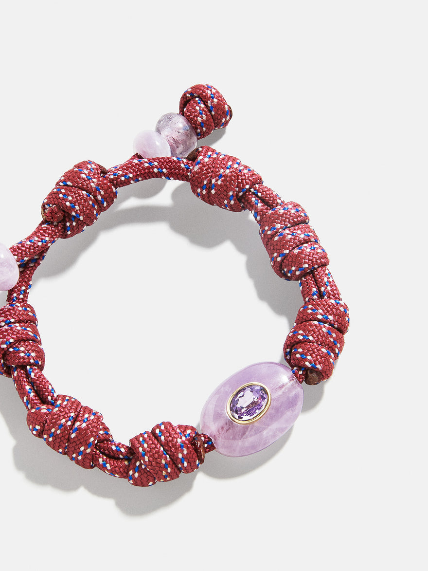 True Aura Semi-Precious Paracord Bracelet - Light Amethyst