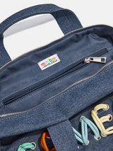 BaubleBar Thready to Go Kids' Custom Duffle - Dark Denim/Pink Multi - 
    Personalized travel bag 
  
