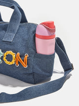 BaubleBar Thready to Go Kids’ Custom Duffle - Dark Denim/Blue Multi - 
    Personalized travel bag 
  
