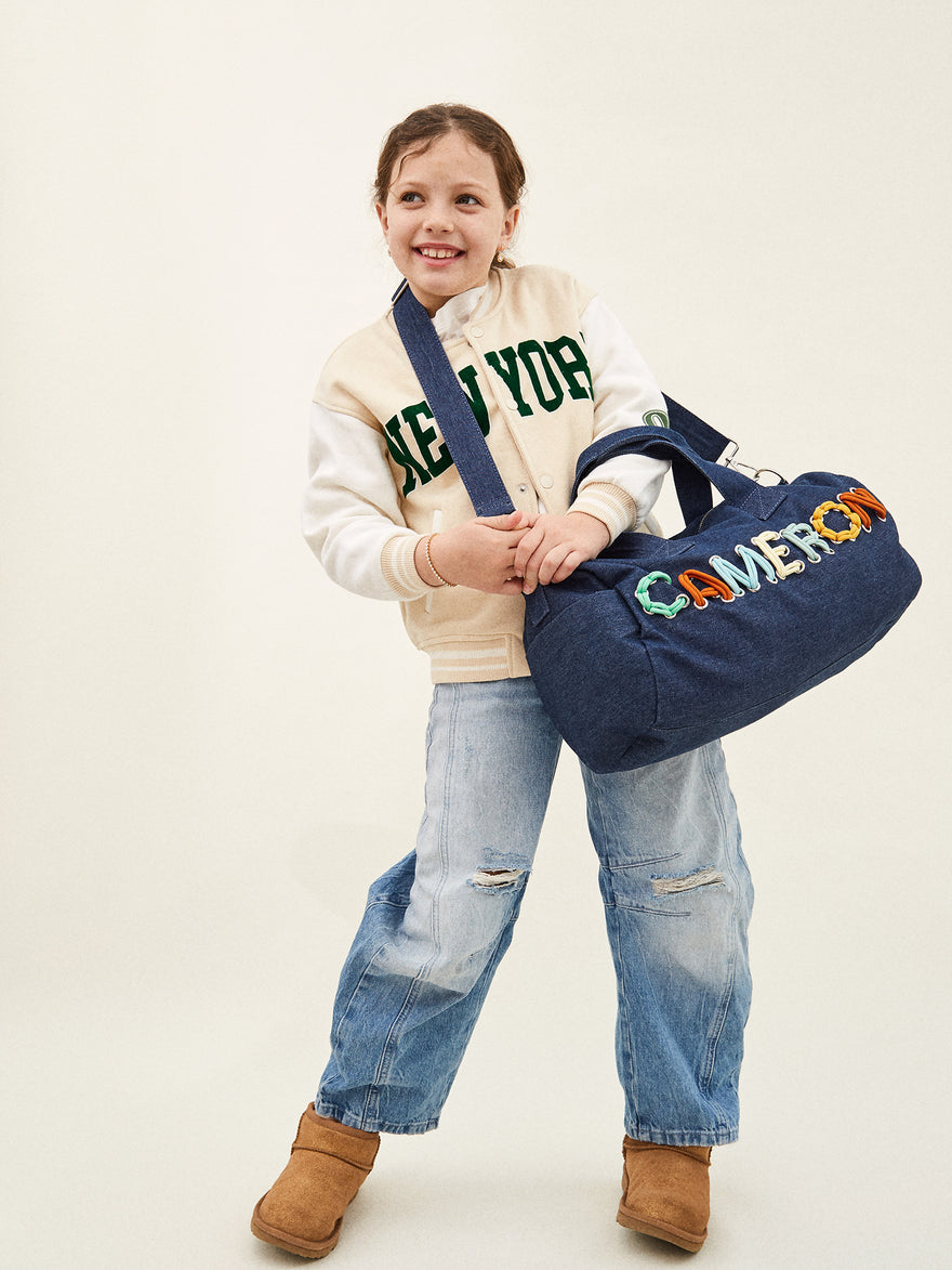 Thready to Go Kids' Custom Duffle - Dark Denim/Multi