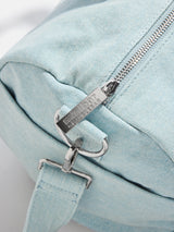 BaubleBar Thready to Go Kids’ Custom Duffle - Light Denim/Pink Multi - 
    Personalized travel bag 
  
