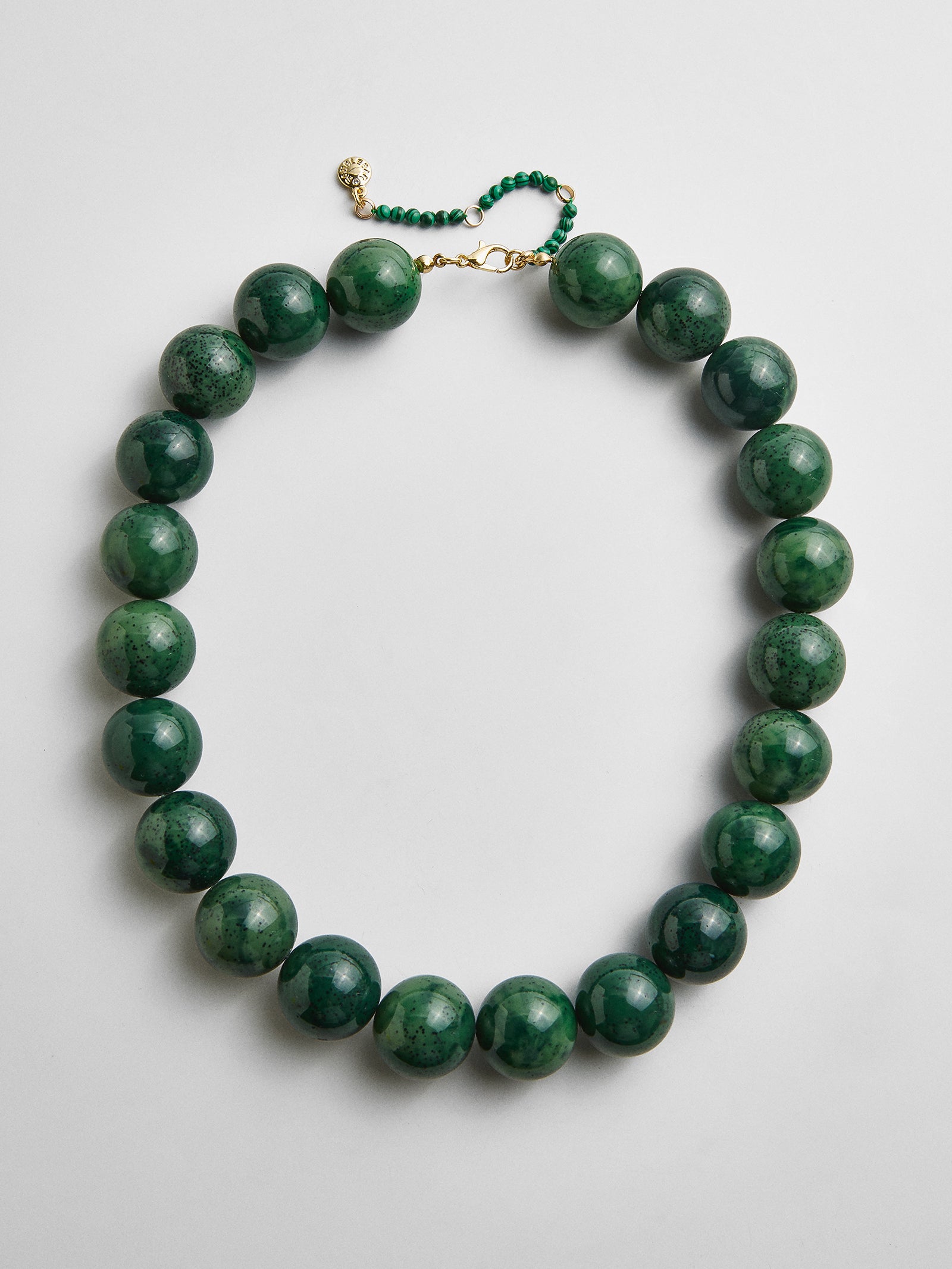 Jane Beaded Necklace - Smoky Malachite