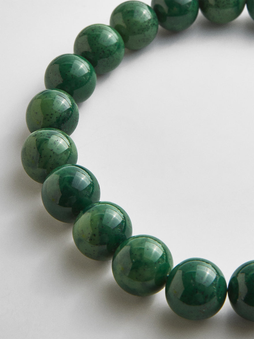 Jane Beaded Necklace - Smoky Malachite