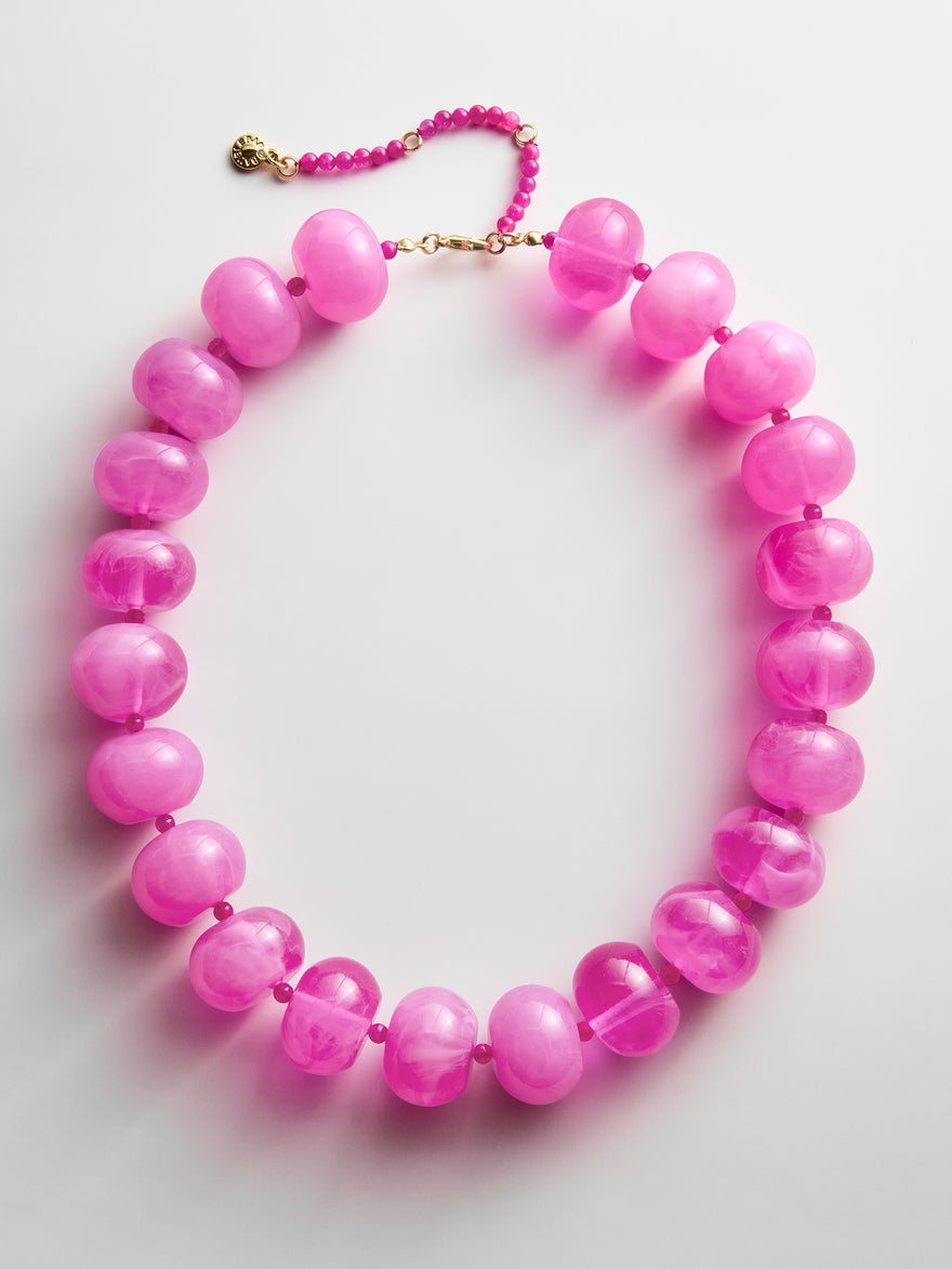 Joan Semi-Precious Necklace - Fuchsia Agate