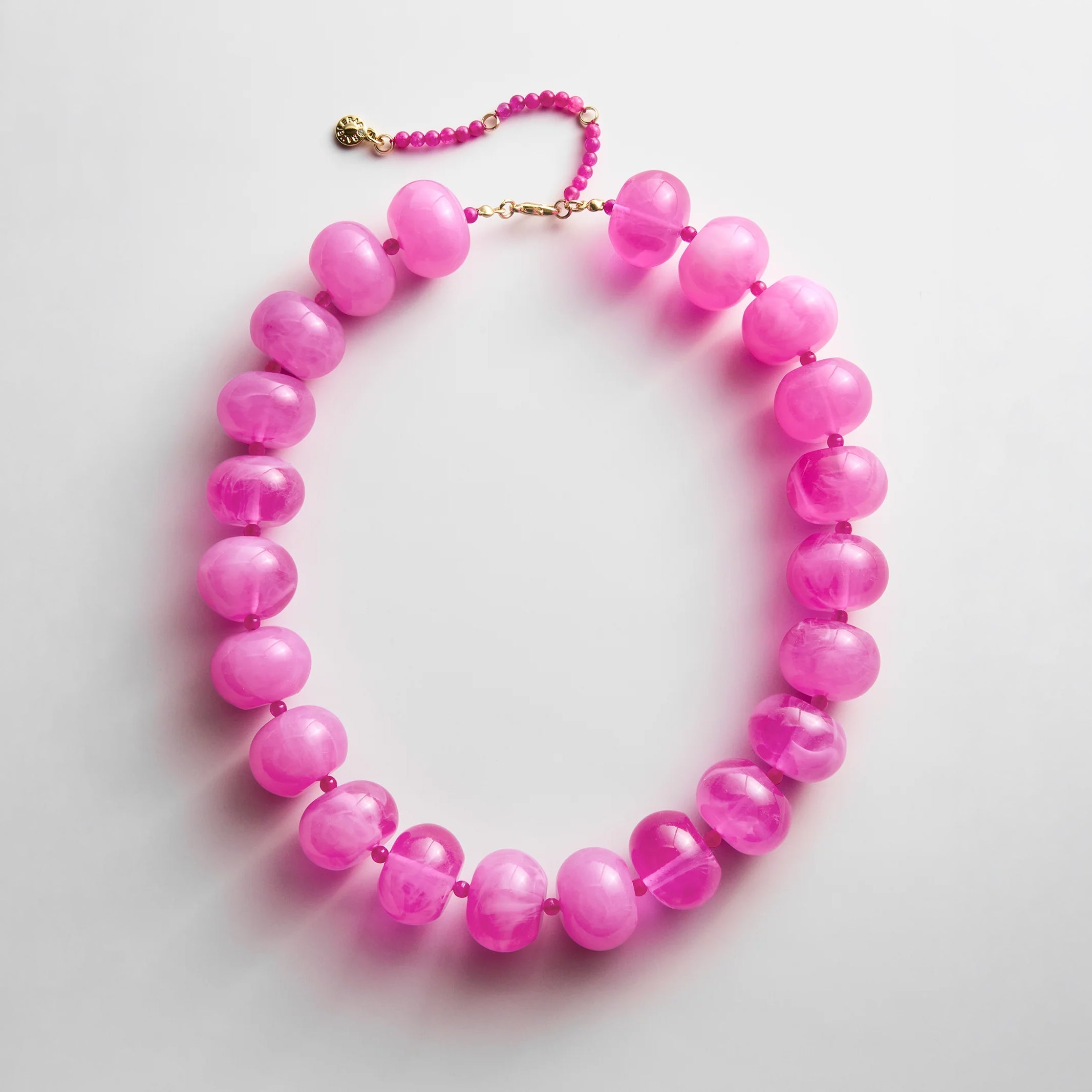 Joan Semi-Precious Necklace in Fuchsia Agate Bead | BaubleBar