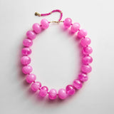 Joan Semi-Precious Necklace - Fuchsia Agate Bead