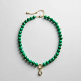 Janette Beaded Ring Necklace - Malachite