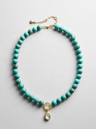 Janette Beaded Ring Necklace - Turquoise