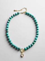 BaubleBar Janette Beaded Ring Necklace - Turquoise - 
    Resin charm necklace
  
