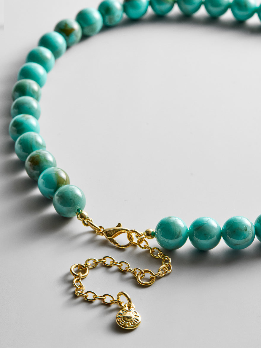 Janette Beaded Ring Necklace - Turquoise