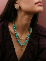 BaubleBar Janette Beaded Ring Necklace - Turquoise - 
    Resin charm necklace
  
