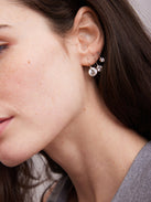 Fallon 18K Sterling Silver Bezel Earrings - 5MM Stone