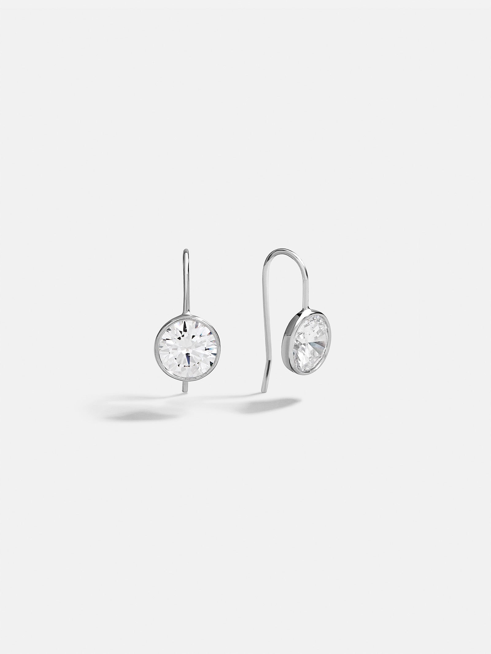 Fallon 18K Sterling Silver Bezel Earrings - 10MM Stone