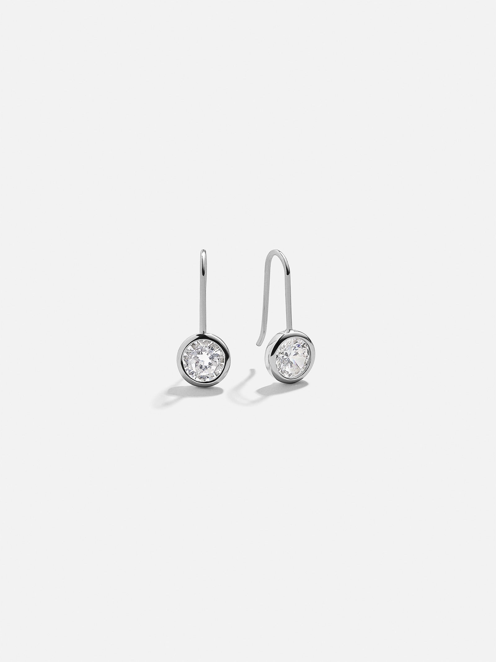 Fallon 18K Sterling Silver Bezel Earrings - 8MM Stone