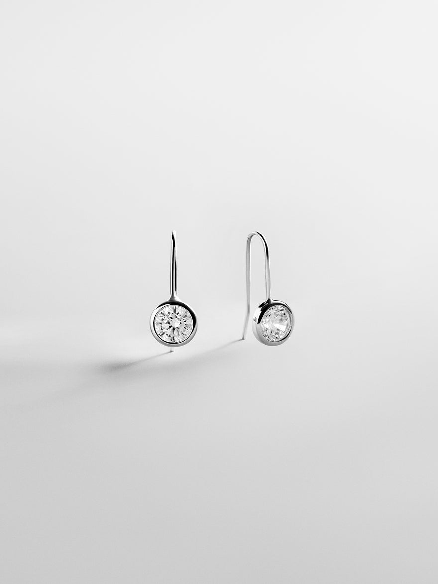 Fallon Sterling Silver Bezel Earrings - 8MM Stone