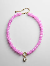 BaubleBar Janette Beaded Ring Necklace - Rose Quartz - 
    Resin charm necklace
  
