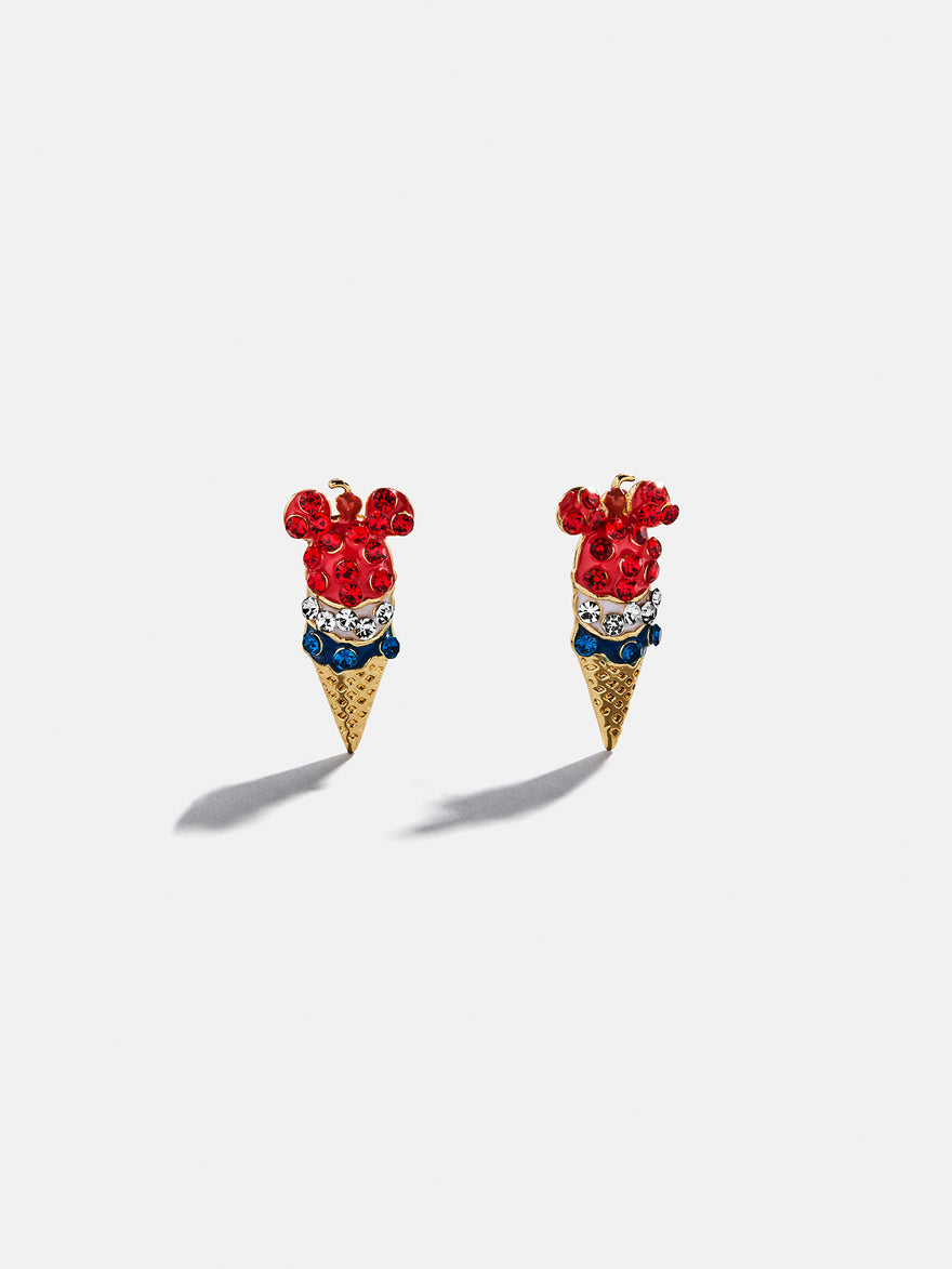 Disney Ice Cream Cone Stud Earrings - Red/White/Blue