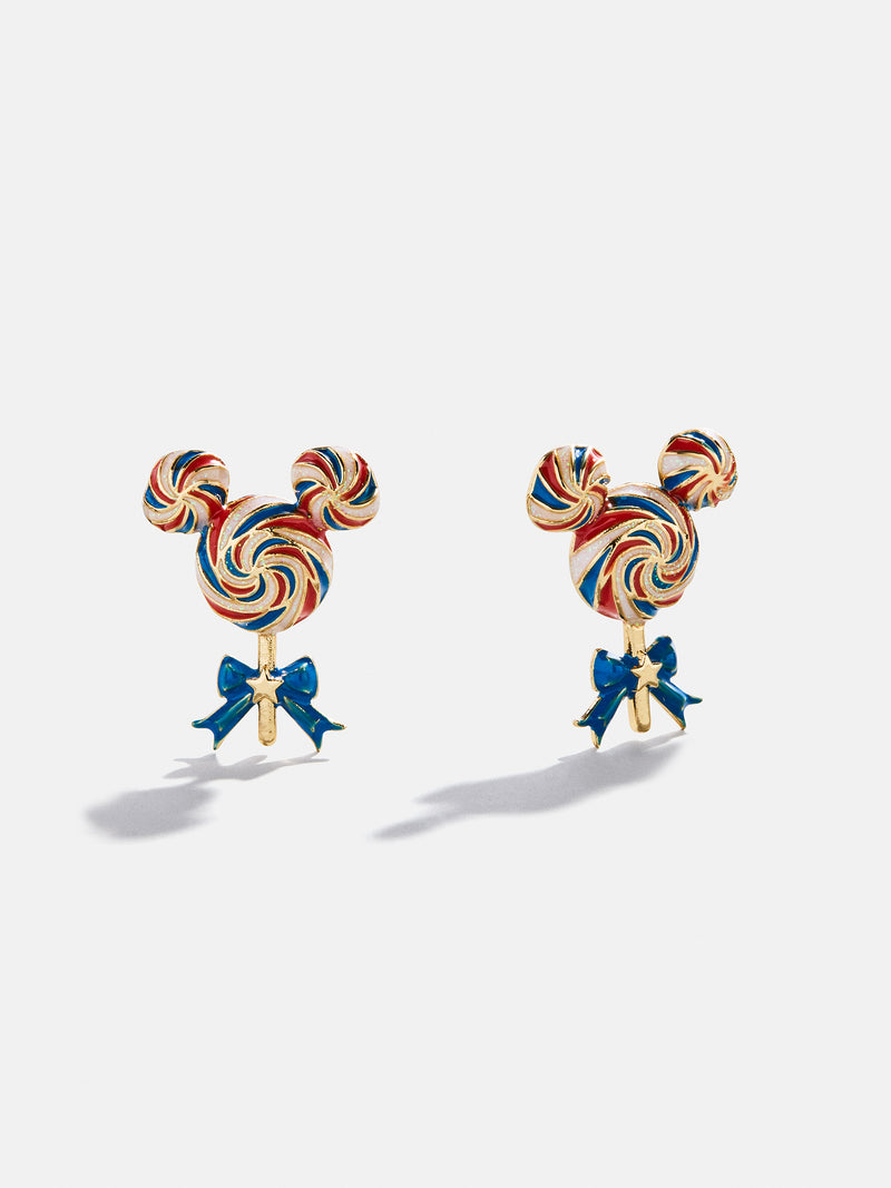 Disney Lollipop Stud Earrings - Red/White/Blue