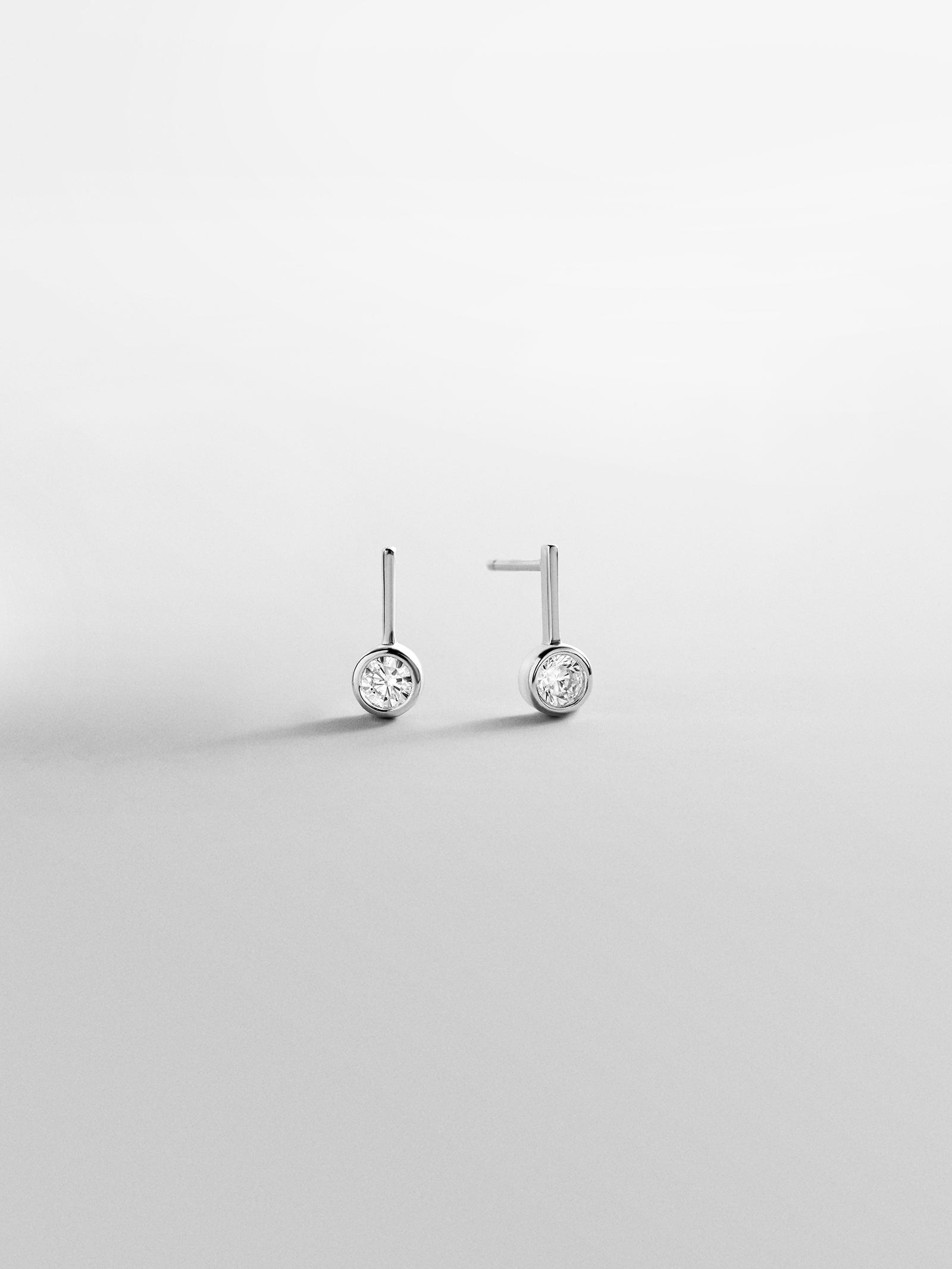 Fallon Sterling Silver Bezel Earrings - 5MM Stone