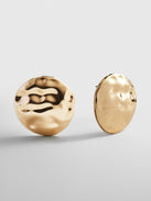 Odette Hammered Statement Studs - Gold