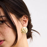 Odette Hammered Statement Studs - Gold