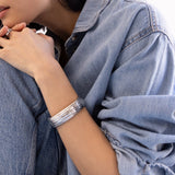 Odessa Hinge Bangle Bracelet - Silver