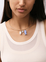 BaubleBar Kacey Removable Charm Collar Necklace - Gold/Pearl - 
    Customizable charm necklace 
  
