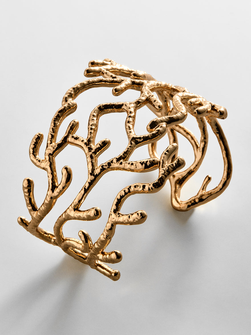 Gold Coral Cuff Bracelet - Gold