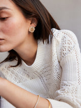 BaubleBar Marina Gold Seashell Earrings - Gold - 
    Gold statement studs 
  
