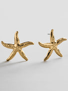Swept Up Starfish Earrings - Gold