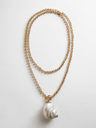 Ophelia Shell Wrap Necklace - Gold/Pearl