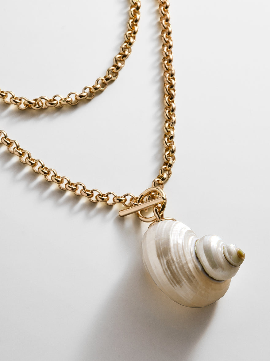 Ophelia Shell Wrap Necklace - Gold/Pearl