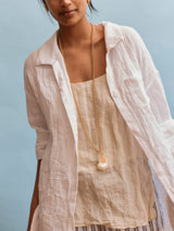 BaubleBar Ophelia Shell Wrap Necklace - Gold/Pearl - 
    Statement pendant necklace
  
