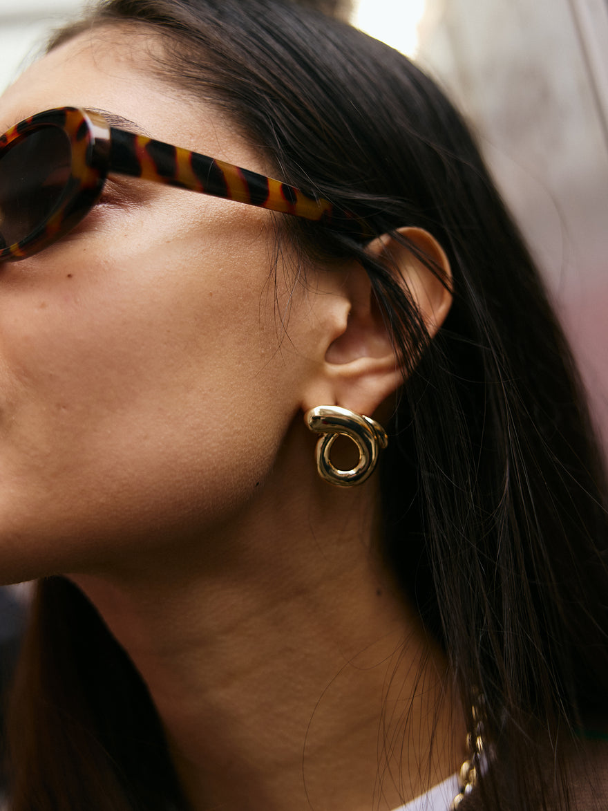 Cassidy Statement Stud Earrings - Gold