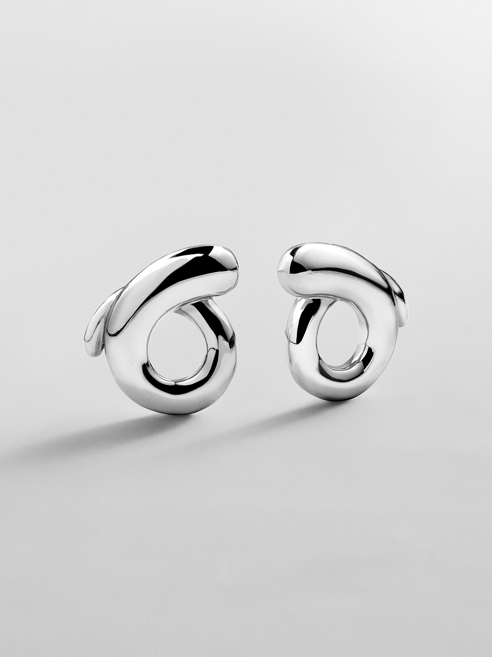 Cassidy Statement Stud Earrings - Silver