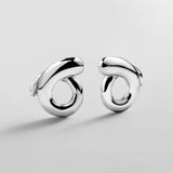 Cassidy Statement Stud Earrings - Silver