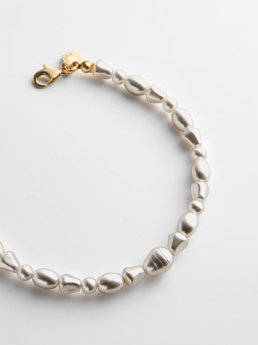 Teagan Waterproof Pearl Anklet - Pearl