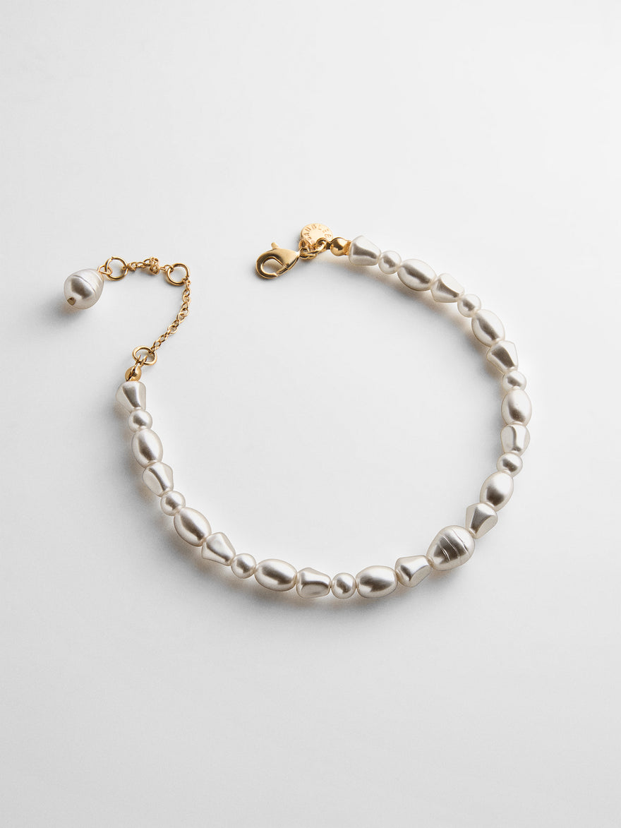 Teagan Waterproof Pearl Anklet - Pearl