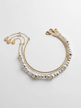 BaubleBar Reese Waterproof Pearl Anklet Set - Gold/Pearl - 
    Set of three anklets
  
