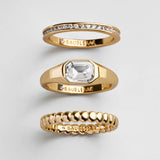 Mary Gold Ring Set - Gold/Pavé