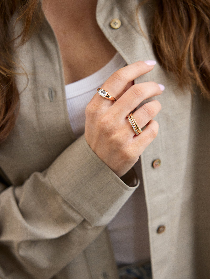 Mary Gold Ring Set - Gold/Pavé