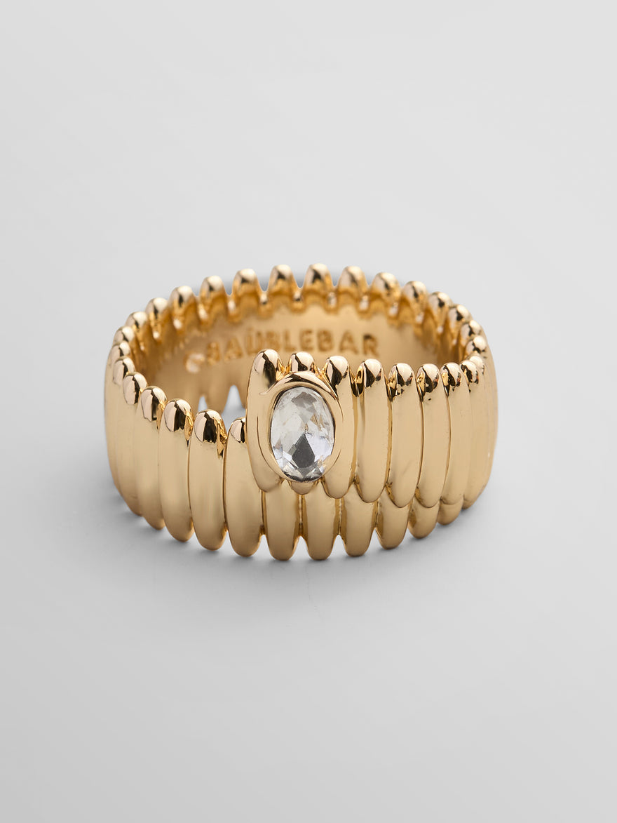 Mona Gold Wrap Ring - Gold/Pavé
