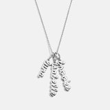 Mini Silver Script Cluster Custom Nameplate Necklace - 3 Names