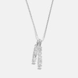 Mini Silver Block Cluster Custom Nameplate Necklace - 2 Names