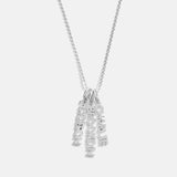 Mini Silver Block Cluster Custom Nameplate Necklace - 3 Names