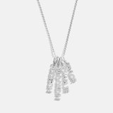 Mini Silver Block Cluster Custom Nameplate Necklace - 4 Names
