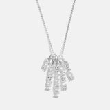 Mini Silver Block Cluster Custom Nameplate Necklace - 5 Names